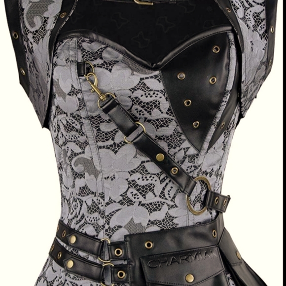Charmian Other - SO UNIQUE AND SPECIAL BNWT FIVE PIECE SET CORSET, Goth, Rock, Steampunk